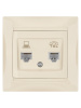 Розетка телефонная RJ11 + компьютерная RJ45 сл. кость "Лама" TDM