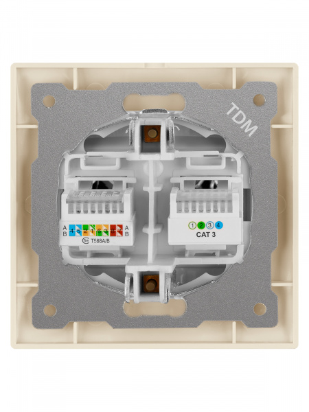 Розетка телефонная RJ11 + компьютерная RJ45 сл. кость "Лама" TDM