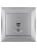 Розетка телефонная RJ11 серебр. металлик "Лама" TDM