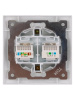 Розетка телефонная RJ11 + компьютерная RJ45 серебр. металлик "Лама" TDM