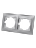 Рамка 2-х постовая горизонтальная серебр. металлик "Лама" TDM