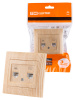 Розетка телефонная RJ11 + компьютерная RJ45 сосна "Лама" TDM