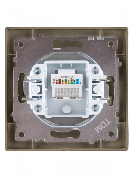 Розетка компьютерная RJ45  бронза "Лама" TDM