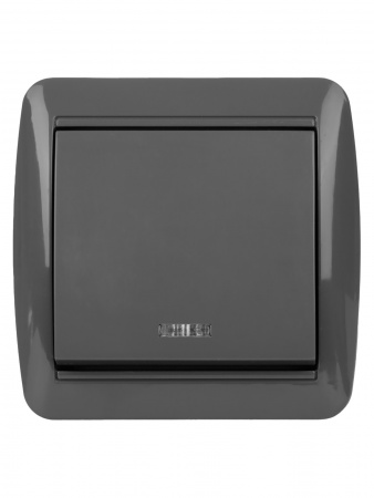 Выключатель 1-кл. открытой установки с подсветкой IP44 10А серый "Селигер" TDM