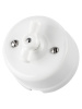 Выключатель фарфоровый поворотный с ручкой (бантик) 10А белый «Болонь» TDM