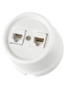 Розетка телефонная RJ11 + компьютерная RJ45 белая «Болонь» TDM