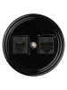Розетка телефонная RJ11 + компьютерная RJ45 черная «Болонь» TDM