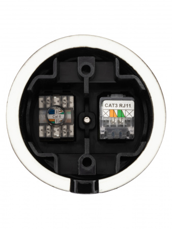 Розетка телефонная RJ11 + компьютерная RJ45 черная «Болонь» TDM