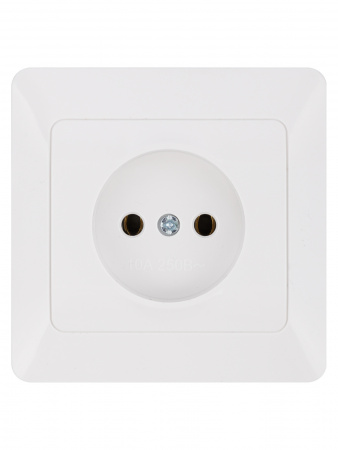 Розетка 2П 10А 250В белая "Ильмень" TDM