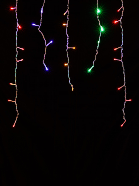 Гирлянда светодиодная "Бахрома" 2,5х0,6 м, 120LED, многоцветн., 8 режимов, 250 В, IP44, TDM