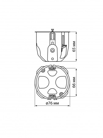 Установочная коробка СП D73х65 мм, 2-х компон., саморезы, пл. лапки, IP30, оранж., инд. штрихкод TDM