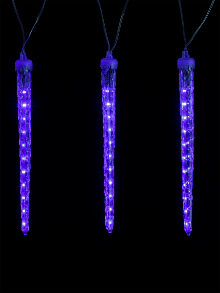 Гирлянда светодиодная "Сосульки фигурные" 2,1 м, 176LED, 8 шт, падающий синий свет, 250 В, IP44, TDM