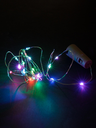 Гирлянда-пробка для бутылки "Роса20" 20LED, 2м, RGB, 3хAG13/LR44, TDM