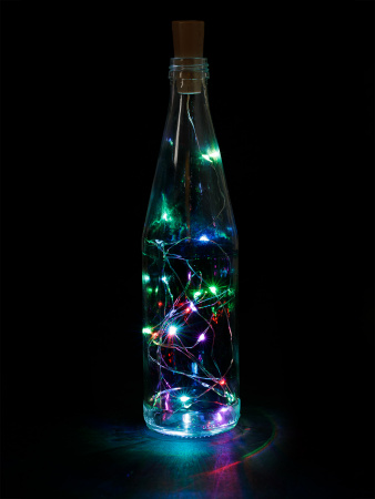 Гирлянда-пробка для бутылки "Роса20" 20LED, 2м, RGB, 3хAG13/LR44, TDM