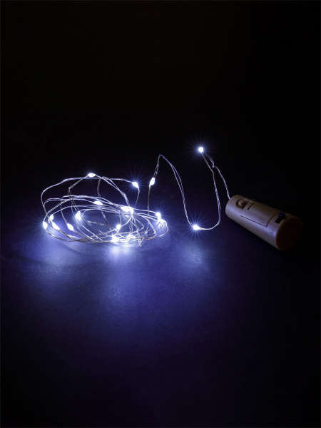 Гирлянда-пробка для бутылки "Роса20" 20LED, 2м, 6000К, 3хAG13/LR44, TDM