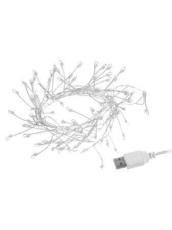 Гирлянда светодиодная "Самоцветы" 100LED, 2 м, RGB, USB, IP20, TDM