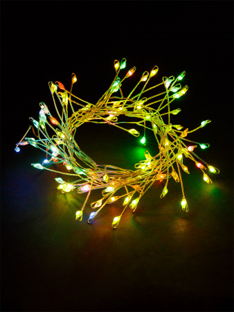 Гирлянда светодиодная "Самоцветы" 100LED, 2 м, RGB, USB, IP20, TDM