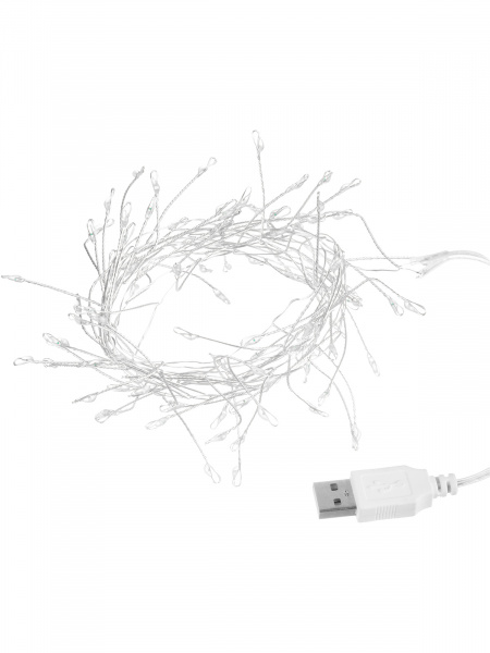 Гирлянда светодиодная "Самоцветы" 100LED, 2 м, 6000 K, USB, IP20, TDM
