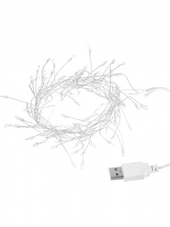 Гирлянда светодиодная "Самоцветы" 100LED, 2 м, 6000 K, USB, IP20, TDM