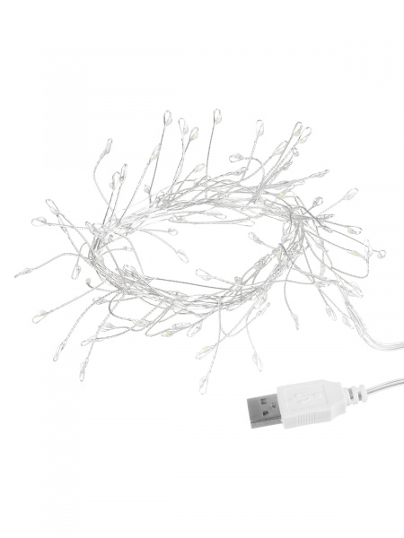 Гирлянда светодиодная "Самоцветы" 100LED, 2 м, синий, USB, IP20, TDM