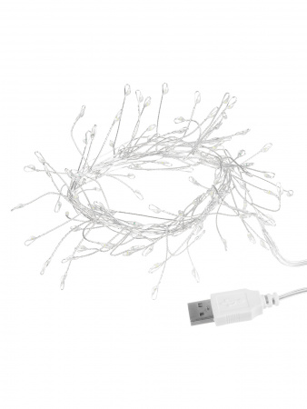 Гирлянда светодиодная "Самоцветы" 100LED, 2 м, синий, USB, IP20, TDM
