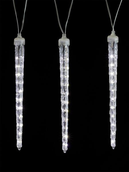 Гирлянда светодиодная "Сосульки фигурные" 2,1 м, 176LED, 8 шт, падающий белый свет, 250 В, IP44, TDM