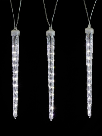 Гирлянда светодиодная "Сосульки фигурные" 2,1 м, 176LED, 8 шт, падающий белый свет, 250 В, IP44, TDM