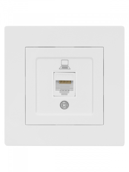 Розетка компьютерная RJ45 белая "Сенеж" TDM