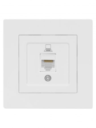 Розетка компьютерная RJ45 белая "Сенеж" TDM