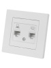 Розетка телефонная RJ11 + компьютерная RJ45 белая "Сенеж" TDM