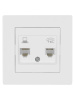 Розетка телефонная RJ11 + компьютерная RJ45 белая "Сенеж" TDM