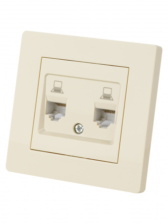 Розетка компьютерная двойная RJ45 сл. кость "Сенеж" TDM