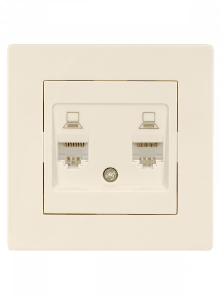 Розетка компьютерная двойная RJ45 сл. кость "Сенеж" TDM