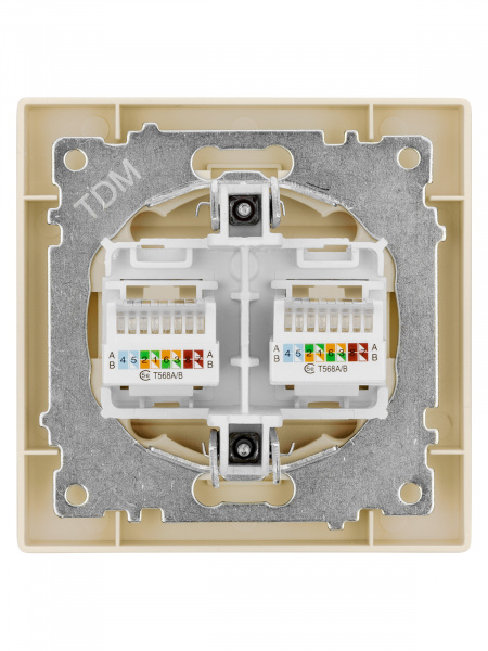 Розетка компьютерная двойная RJ45 сл. кость "Сенеж" TDM