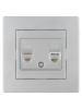 Розетка телефонная RJ11 + компьютерная RJ45 серебр. металлик "Сенеж" TDM