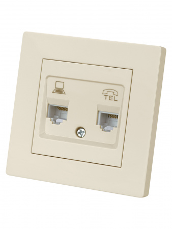 Розетка телефонная RJ11 + компьютерная RJ45 сл. кость "Сенеж" TDM