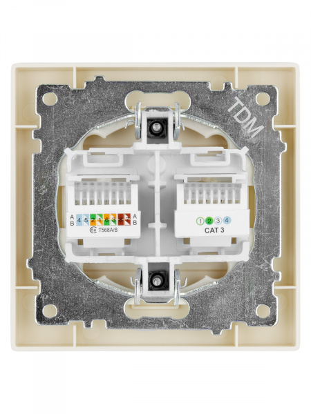 Розетка телефонная RJ11 + компьютерная RJ45 сл. кость "Сенеж" TDM