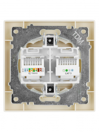 Розетка телефонная RJ11 + компьютерная RJ45 сл. кость "Сенеж" TDM