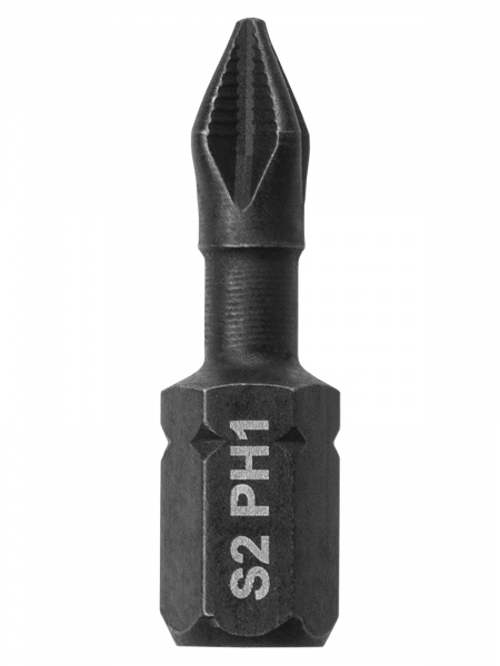 Набор бит PH1x25, односторонних, сталь S2, Е 1/4", намагниченные, торсионные, 10 шт., «Алмаз» TDM