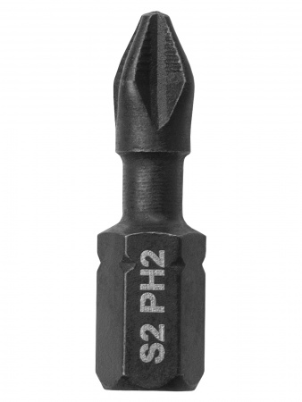 Набор бит PH2x25, односторонних, сталь S2, Е 1/4", намагниченные, торсионные, 10 шт., «Алмаз» TDM