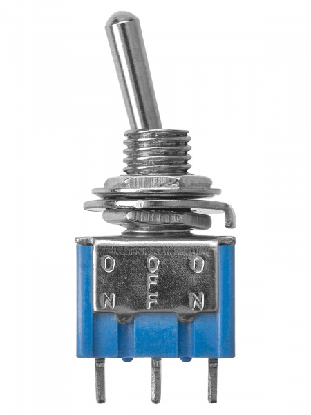 Переключатель-тумблер MTS-203-A2 Micro 2P 250В AC/DC 3А (6c) ON-OFF-ON с фиксацией TDM