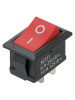 Выключатель клавишный KCD1-101 250В AC/DC, 1P, 6А, (2с), ON-OFF, черный корпус, красная клавиша, Mini, TDM