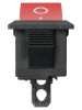Выключатель клавишный KCD1-101 250В AC/DC, 1P, 6А, (2с), ON-OFF, черный корпус, красная клавиша, Mini, TDM