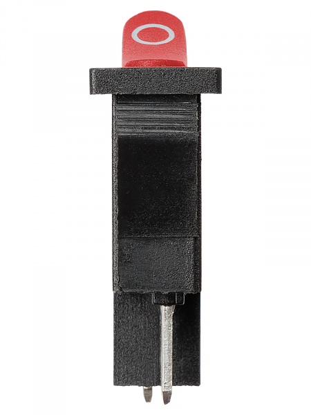 Выключатель клавишный KCD1-101B 250В AC/DC, 1P, 6А, (2с), ON-OFF, черный корпус, красная клавиша, Mini, TDM