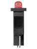 Выключатель клавишный KCD1-101B 250В AC/DC, 1P, 6А, (2с), ON-OFF, черный корпус, красная клавиша, Mini, TDM