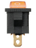 Выключатель клавишный KCD1-101N 12В AC/DC, 1P, 15А, (3с), ON-OFF, черный корпус, желтая клавиша с LED подсветкой, Mini TDM