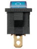 Выключатель клавишный KCD1-101N 12В AC/DC, 1P, 15А, (3с), ON-OFF, черный корпус, синяя клавиша с LED подсветкой, Mini TDM