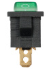 Выключатель клавишный KCD1-101N 250В AC/DC 1P 6А (3с) ON-OFF черный корпус, зеленая клавиша с LED подсветкой, Mini TDM
