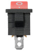 Выключатель клавишный KCD1-102 250В AC/DC, 1P, 6А, (3с), ON-ON, черный корпус, красная клавиша, Mini TDM