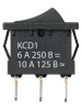 Выключатель клавишный KCD1-102 250В AC/DC, 1P, 6А, (3с), ON-ON, черный, Mini TDM